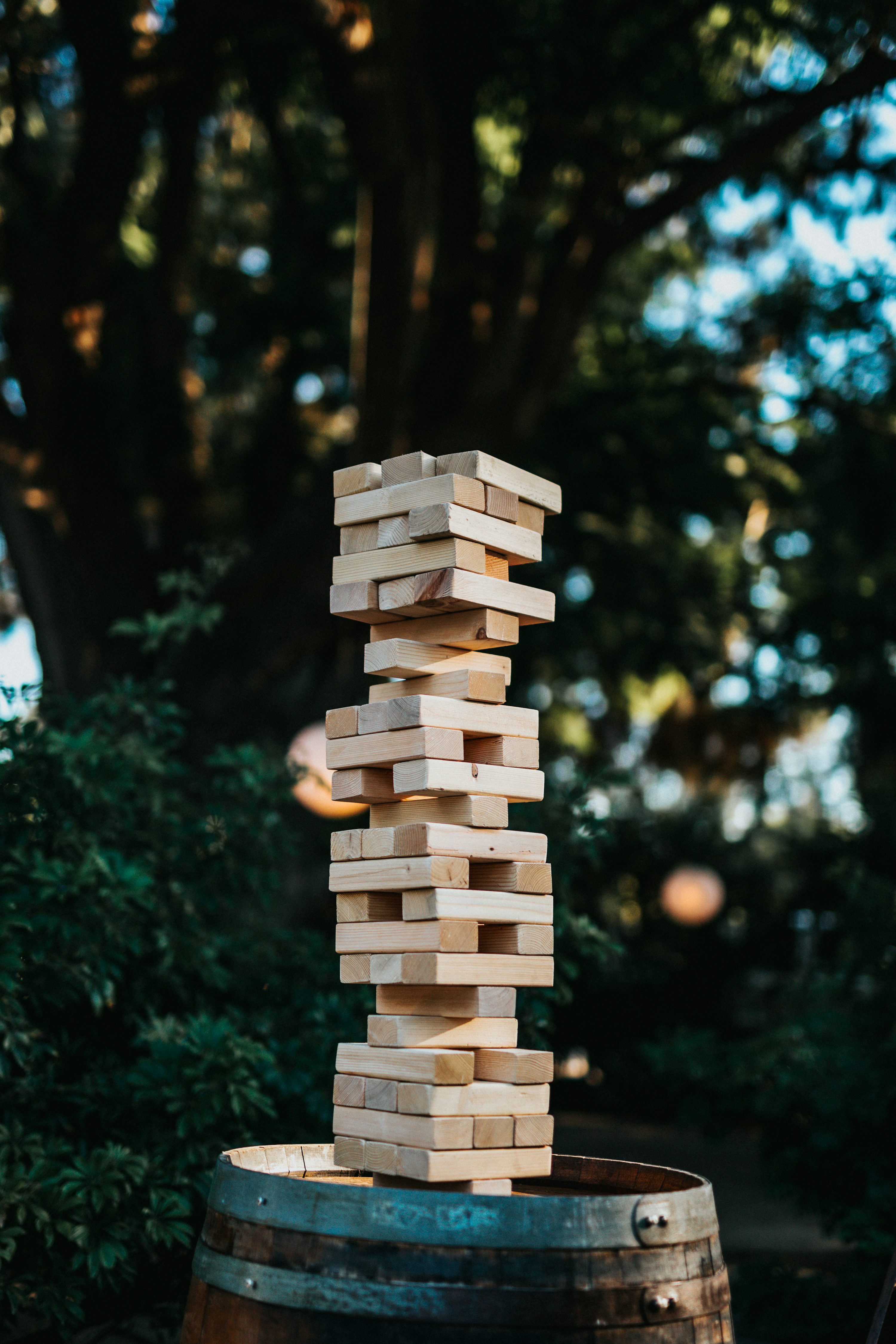 A tower of wooden blocks, representing a structured framework.